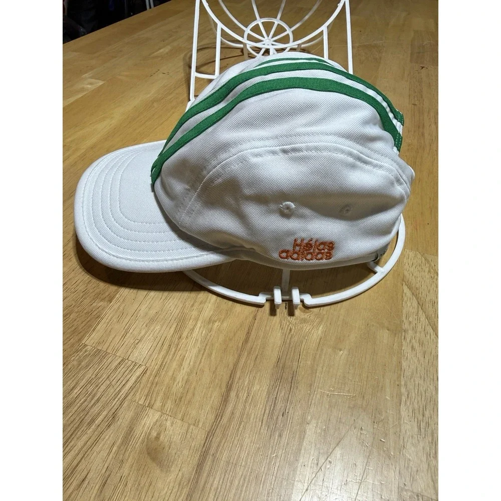 Adidas x Helas Skateboarding Hat White Green 3 Stripe Strapback Cap Rare Collab